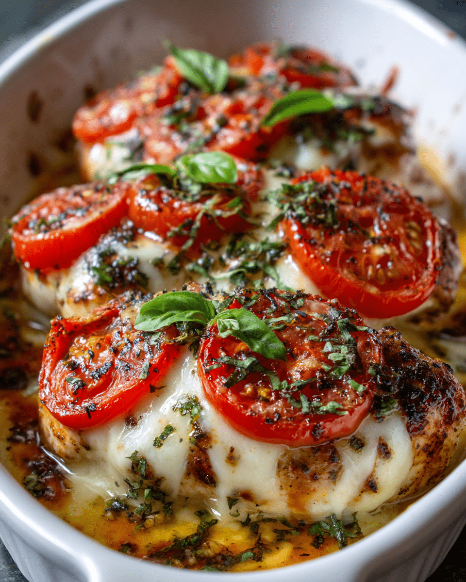 Caprese Chicken Bake – Tomato, Mozzarella & Basil