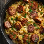 Kielbasa and Sauerkraut Skillet