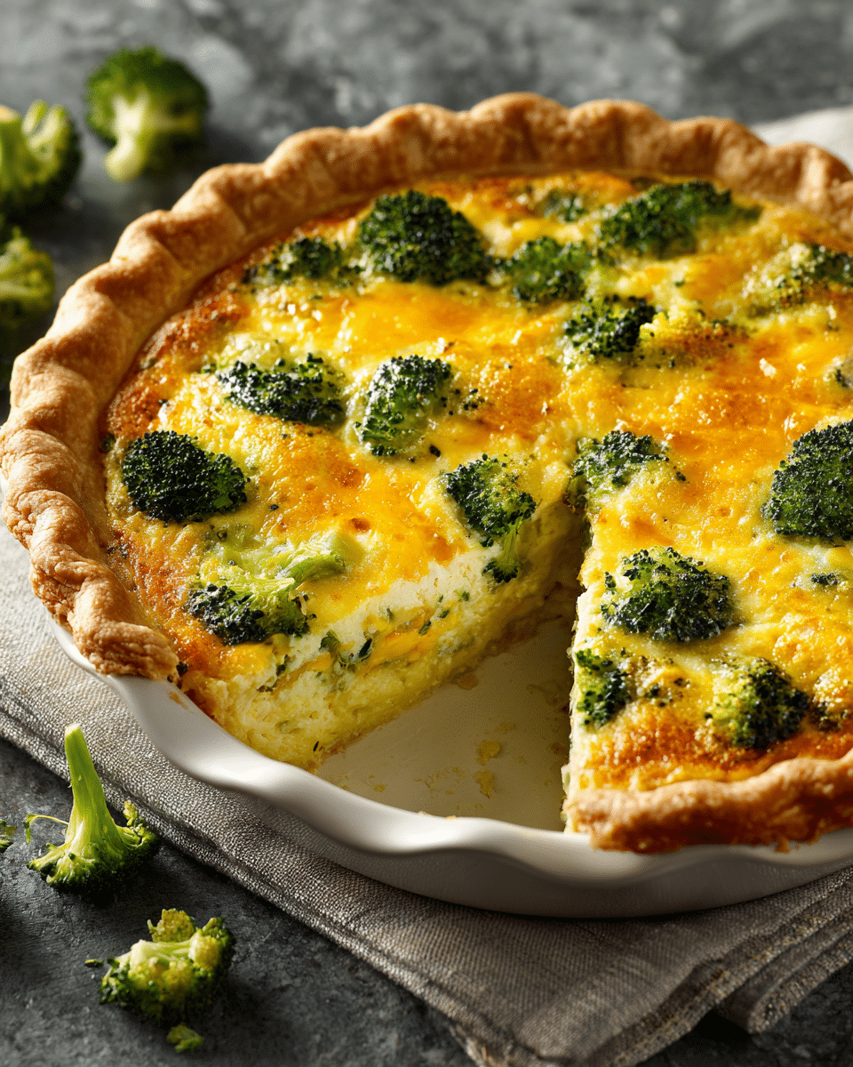 Broccoli Cheddar Quiche – Easy, Cheesy, and Kid-Approved