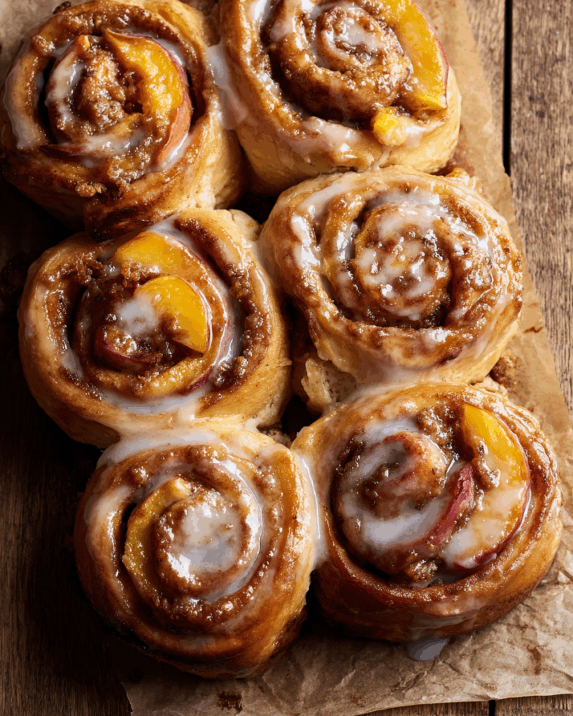 Peach Cinnamon Rolls – Sticky, Sweet, And Freshly Baked