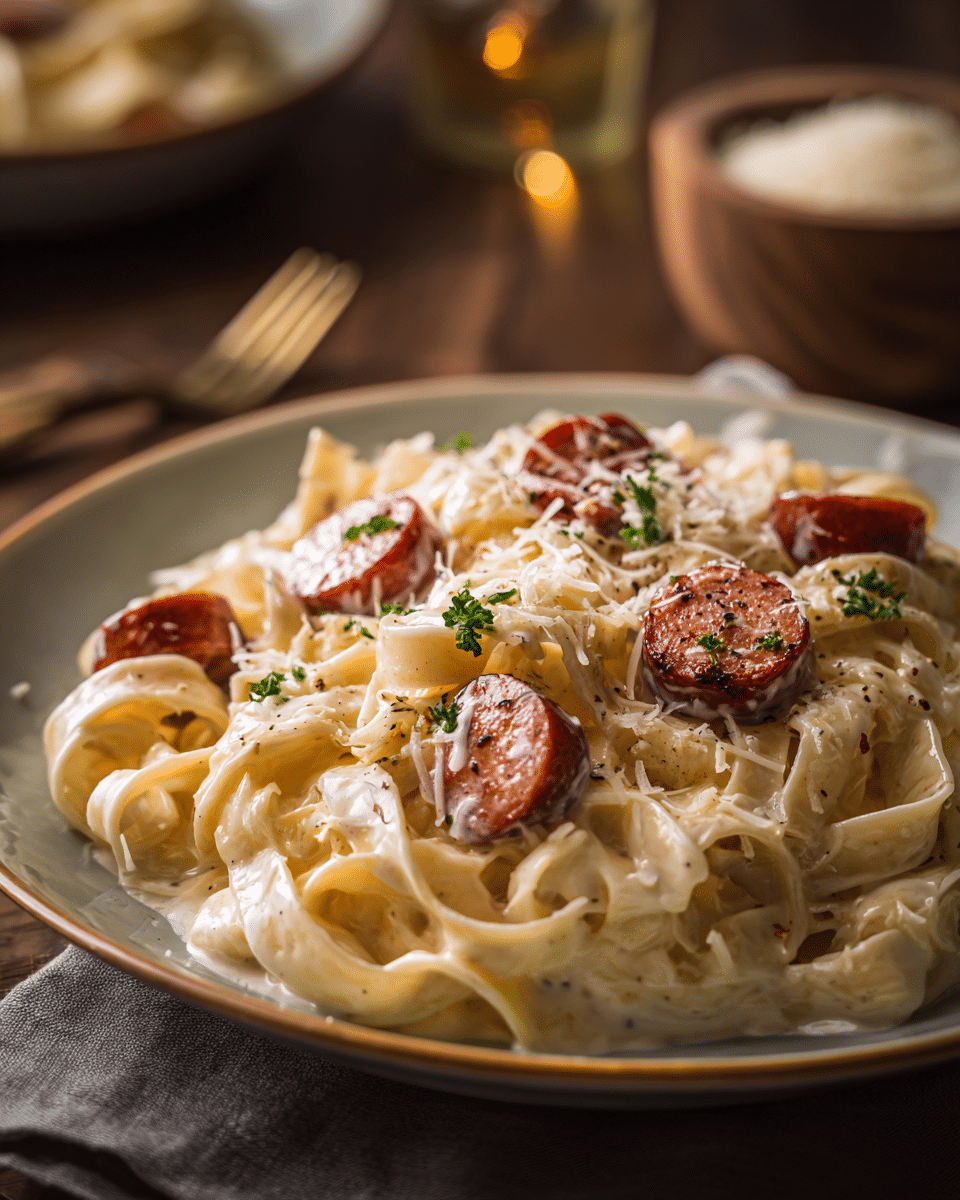 Kielbasa Alfredo Pasta