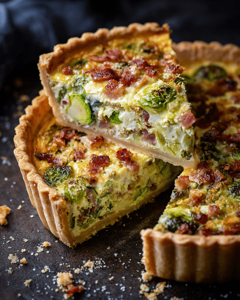 Brussels Sprouts & Bacon Quiche – Crispy, Creamy, Delicious