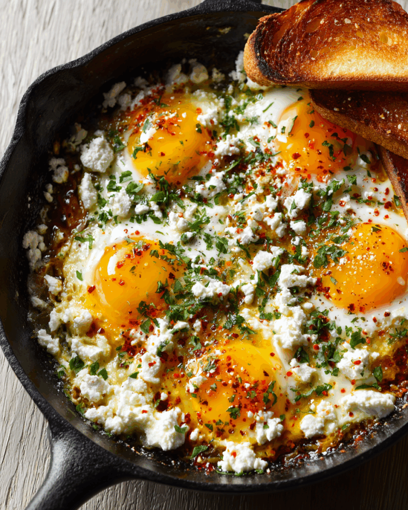 Feta Fried Eggs – Crispy, Salty & Next-Level Breakfast