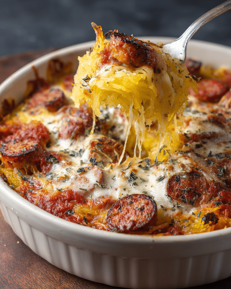 Kielbasa Spaghetti Squash Bake