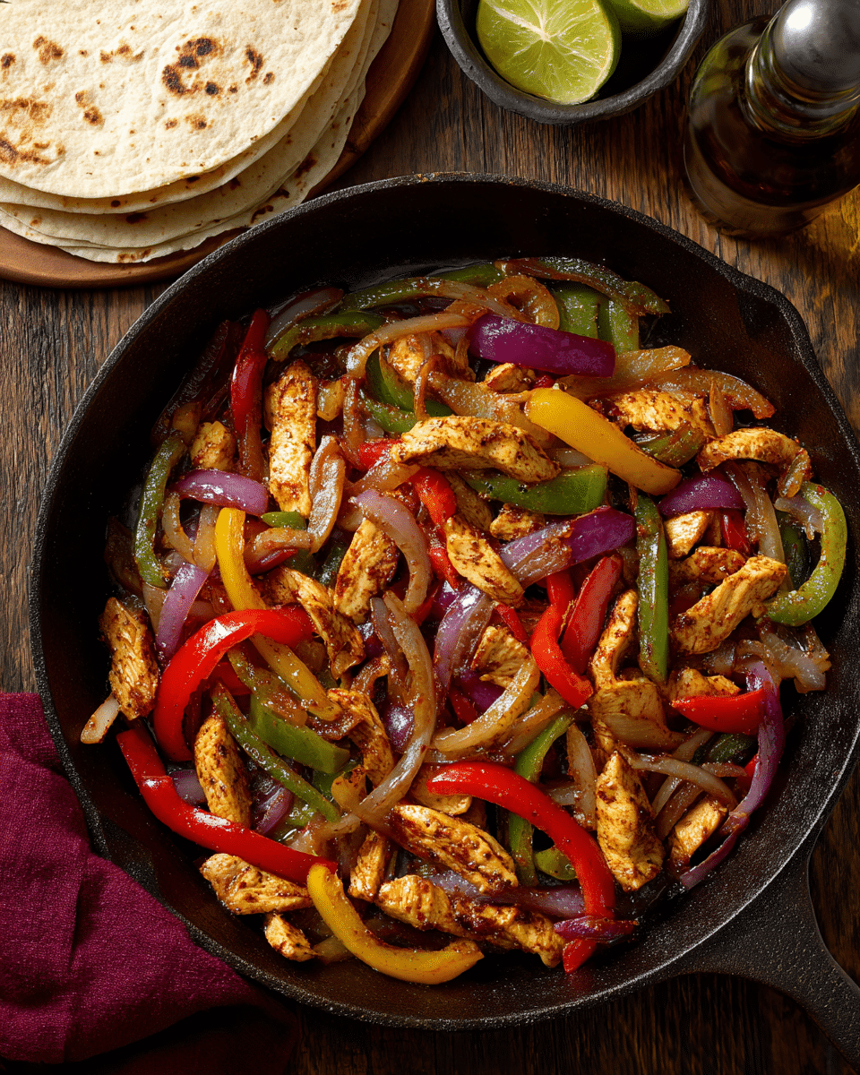 Sizzling Chicken Fajitas with Bell Peppers – Quick Skillet Meal