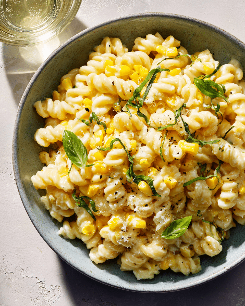 Creamy Corn Pasta – Labor Day Party Hit