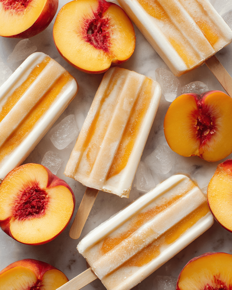 Peaches and Cream Popsicles – Cold, Creamy & Easy No-Churn Summer Treat