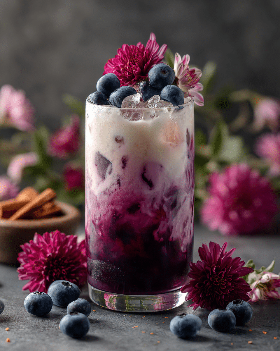 Blueberry Latte Iced Drink