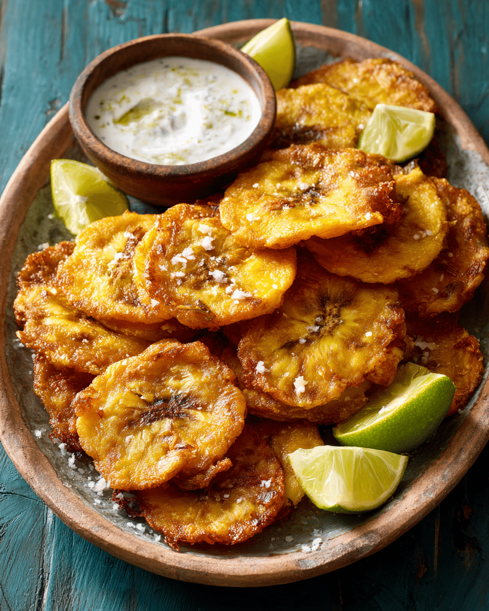 Plantain Tostones – Crispy, Salty & Irresistible