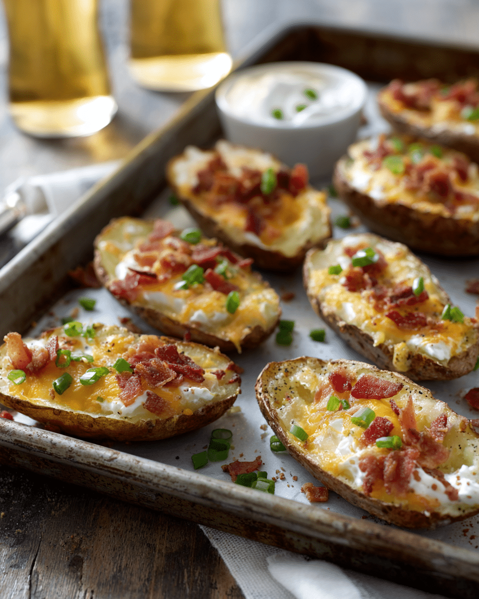 Football Food Potato Skins with Bacon – Crispy, Cheesy & Holding Strong
