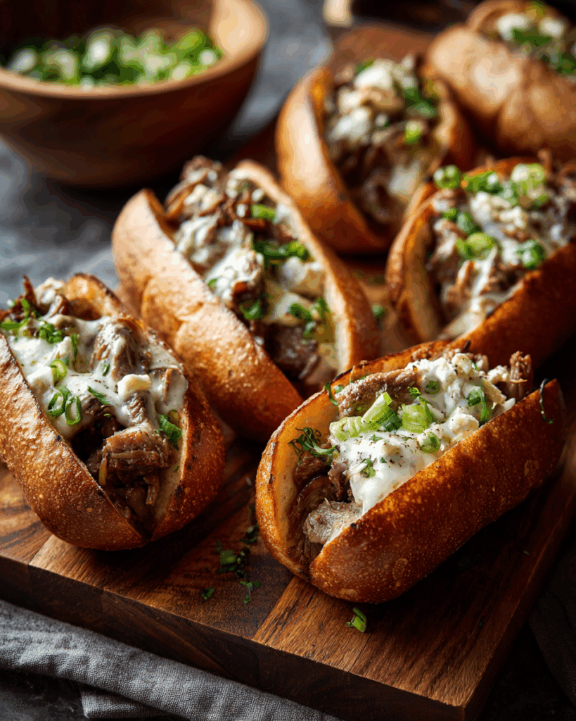 Football Food Mini Philly Cheesesteaks