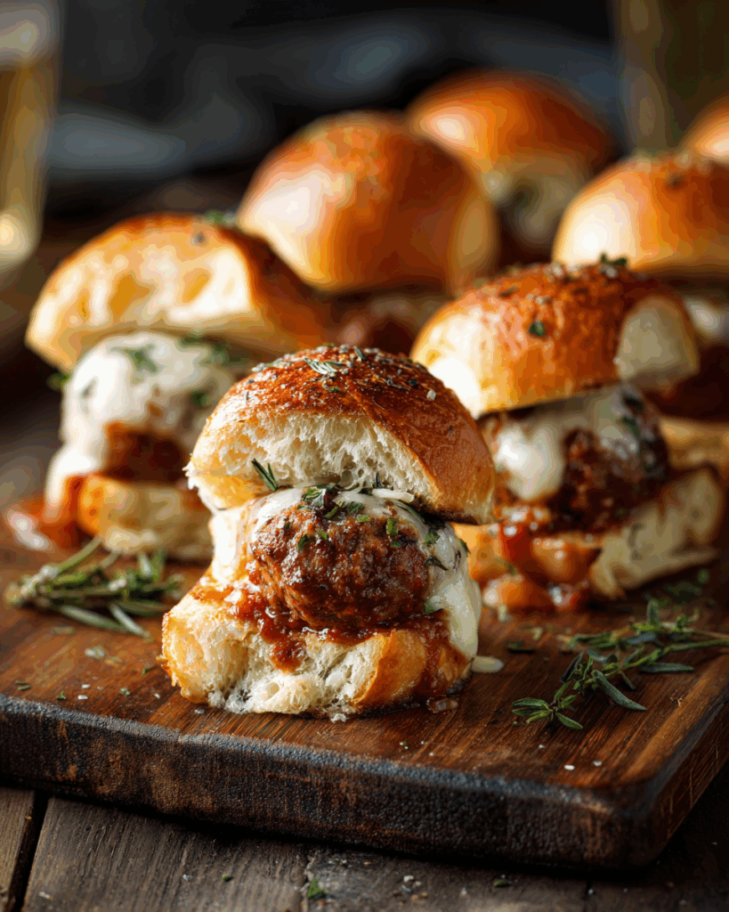 Easy Football Food Meatball-Stuffed Garlic Bread Sliders