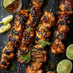 Honey Garlic Chicken Skewers – Sticky, Smoky & Perfect Fall BBQ