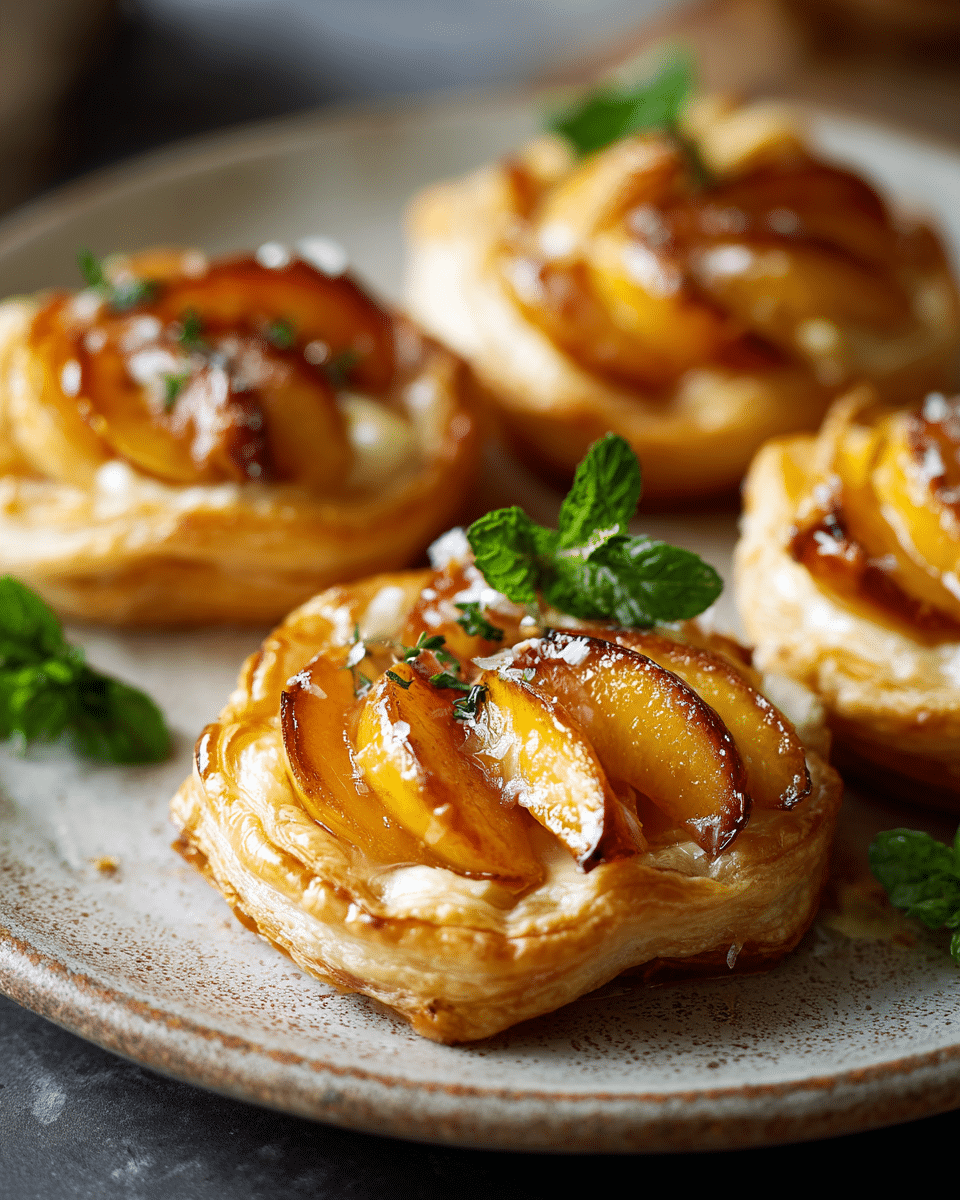 Peaches and Brie Puff Pastry – Flaky, Buttery & Gourmet Peach Appetizer