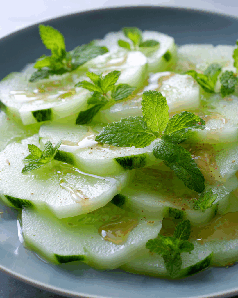 Labor Day Honeydew Carpaccio with Mint – Refreshing, Sweet & Herbaceous