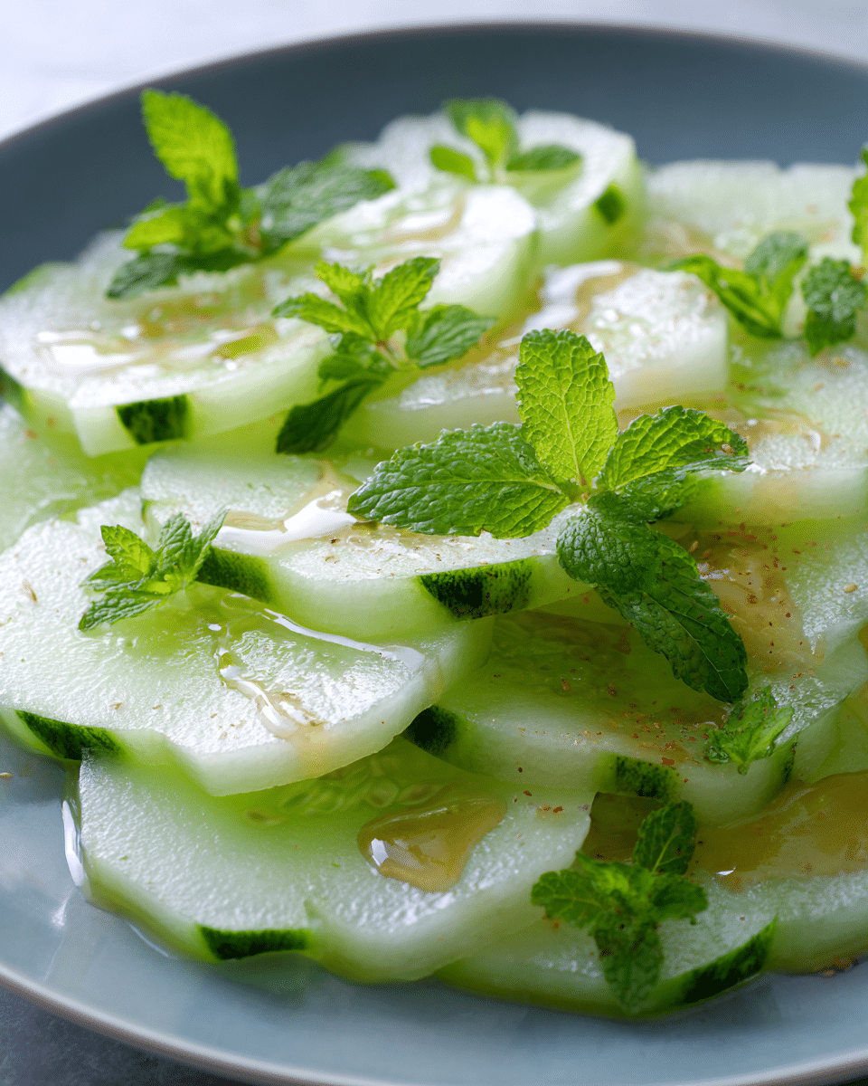 Labor Day Honeydew Carpaccio with Mint – Refreshing, Sweet & Herbaceous
