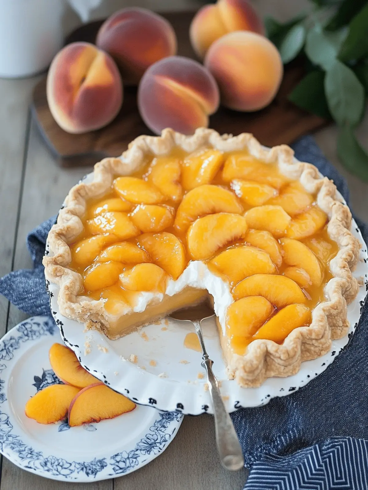 Irresistible Fresh Peach Pie with Cream Cheese Filling Delight