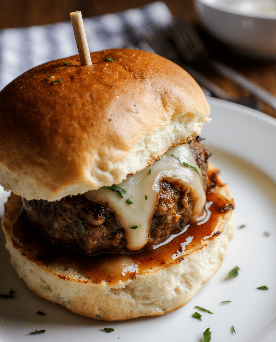 Football Food Meatball-Stuffed Garlic Bread Sliders
