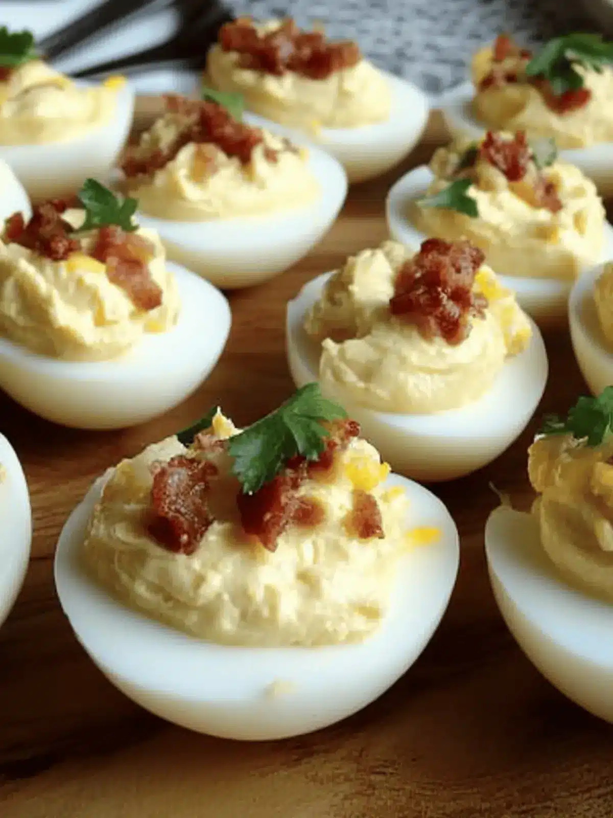 Bacon and Cheddar Deviled Eggs with a Tangy Twist 5 Bacon and Cheddar Deviled Eggs