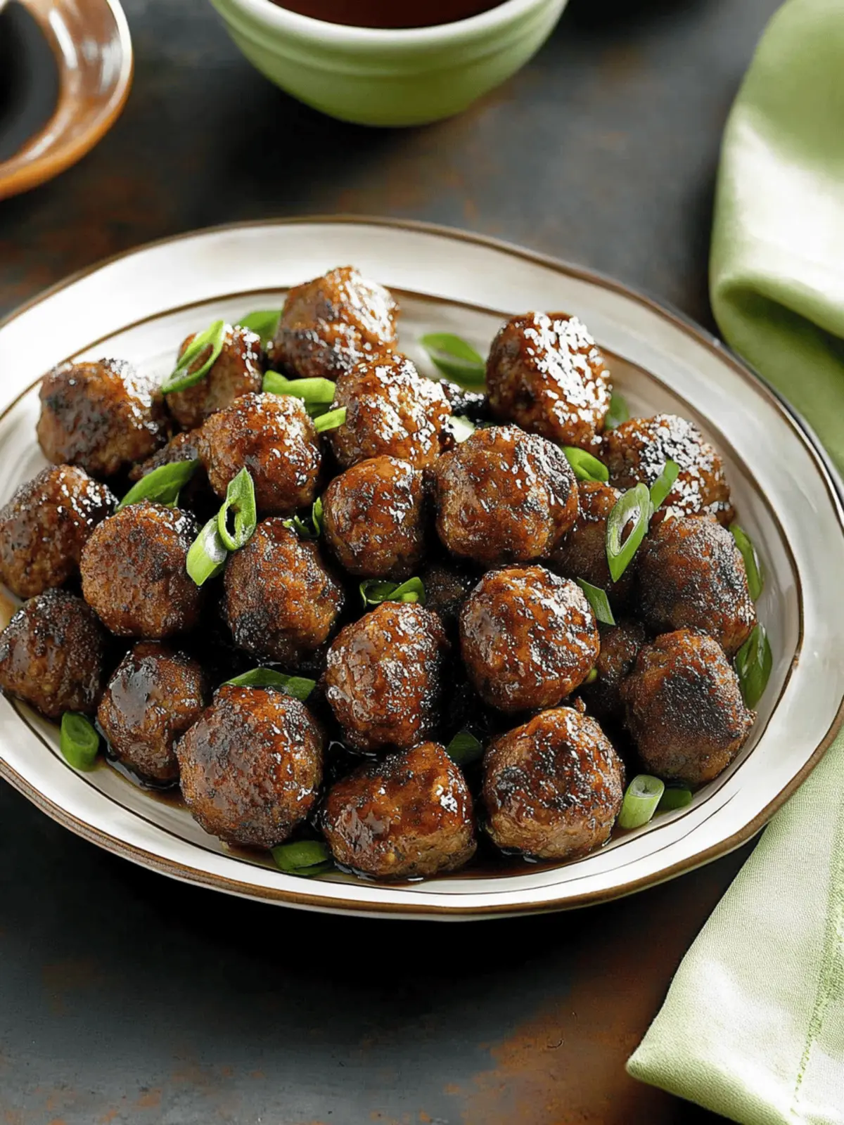 Scallion Meatballs With Soy-Ginger Glaze