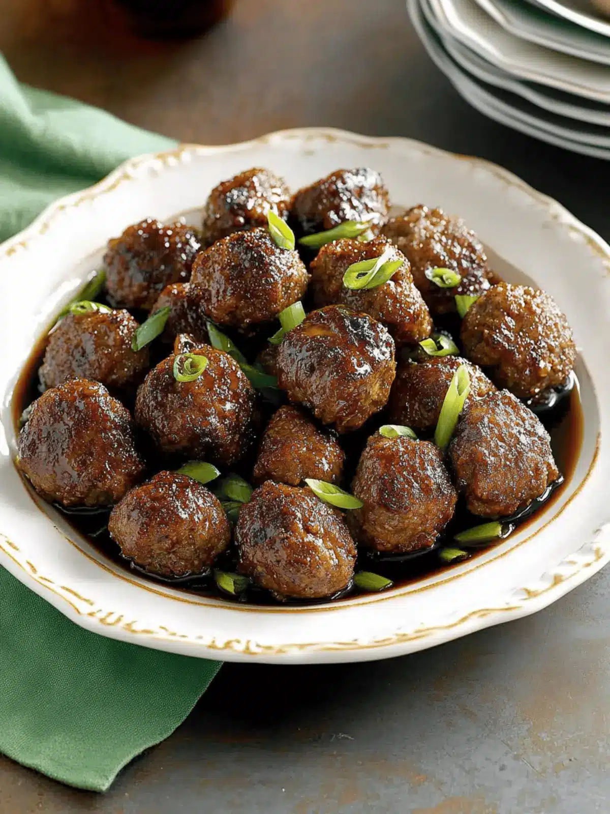 Scallion Meatballs With Soy-Ginger Glaze