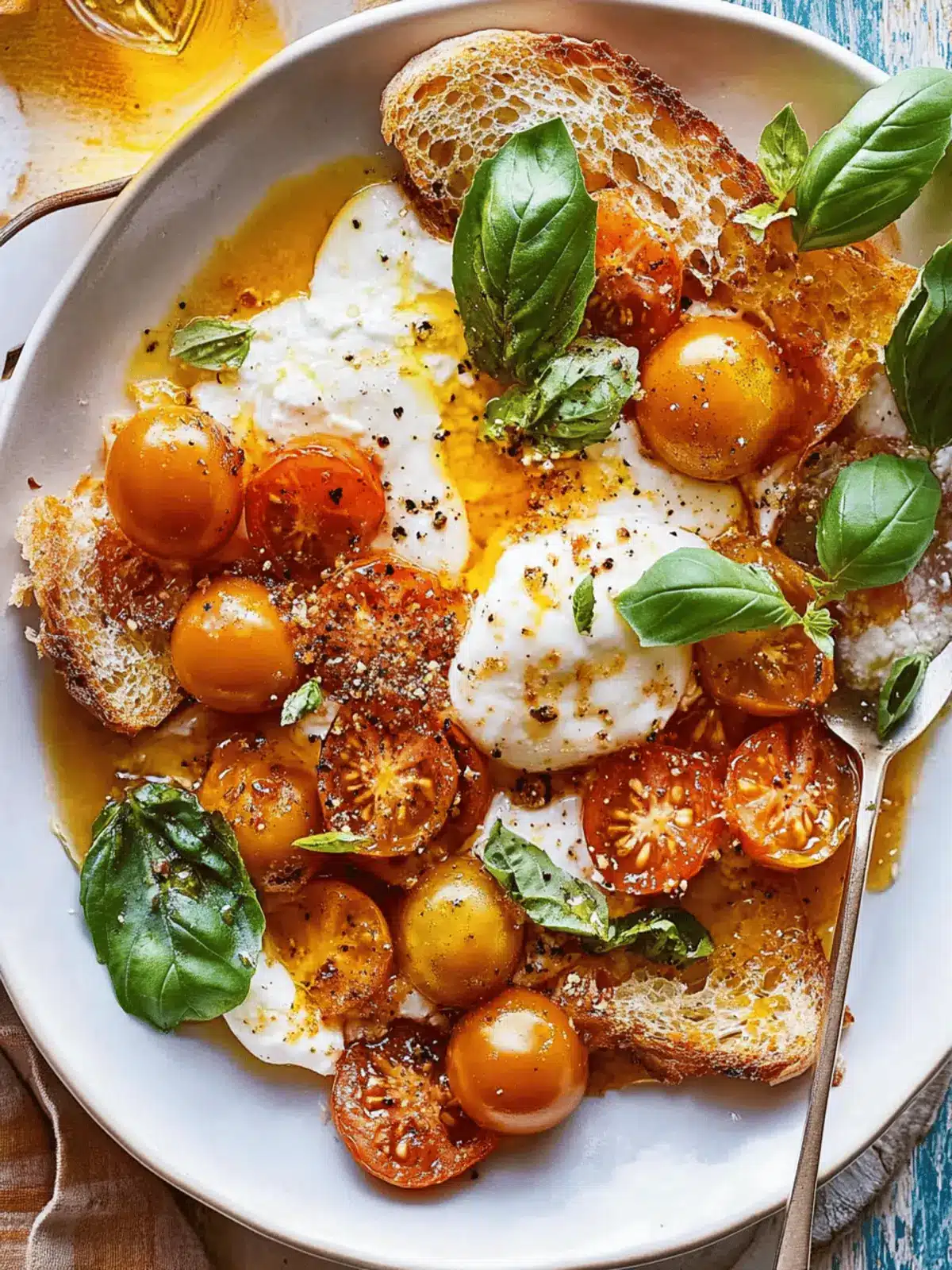 Sun Gold Tomato Caprese with Burrata for a Summer Delight