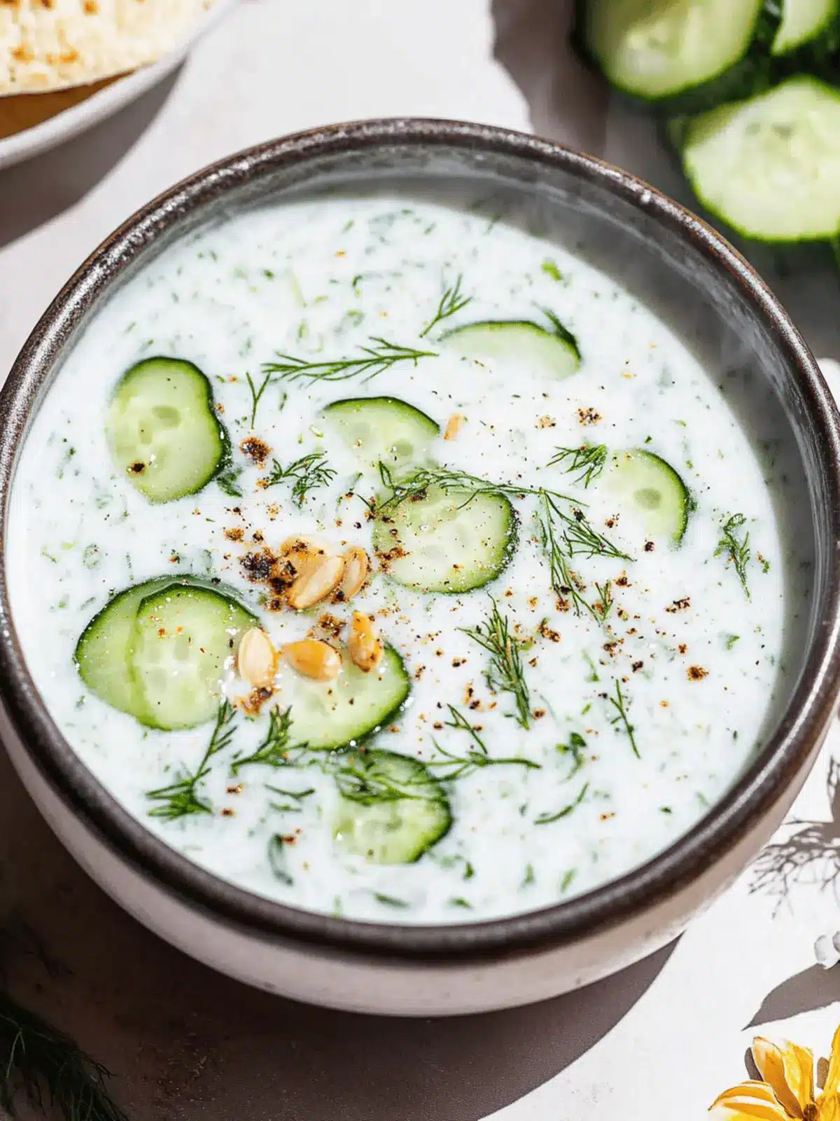 Refreshing Cold Cucumber Soup with a Persian Twist