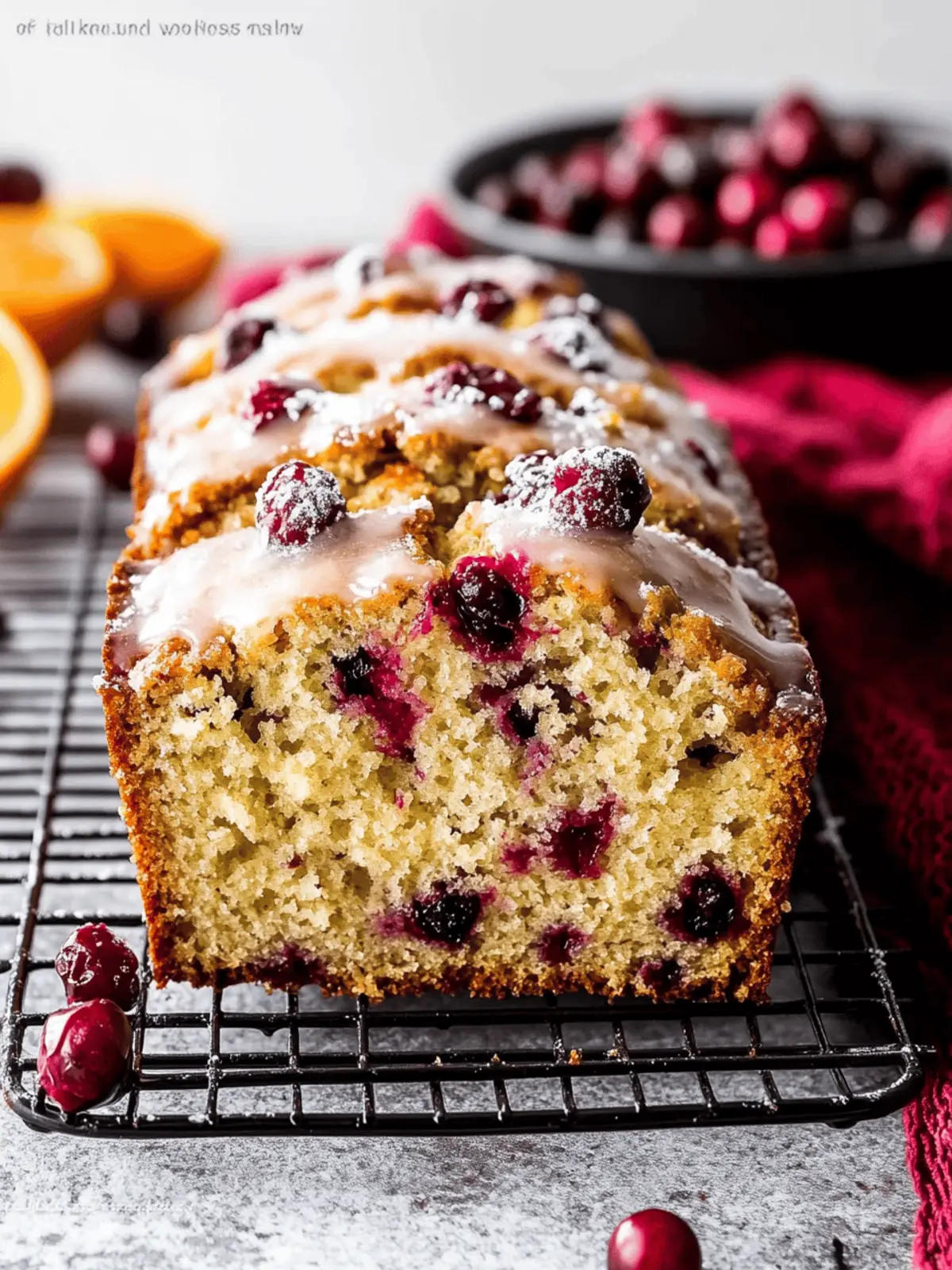 Orange Glazed Cranberry Bread