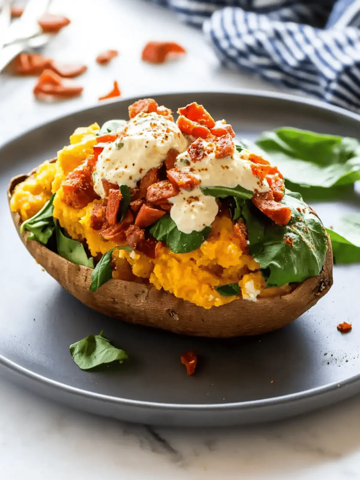 Breakfast Stuffed Sweet Potato