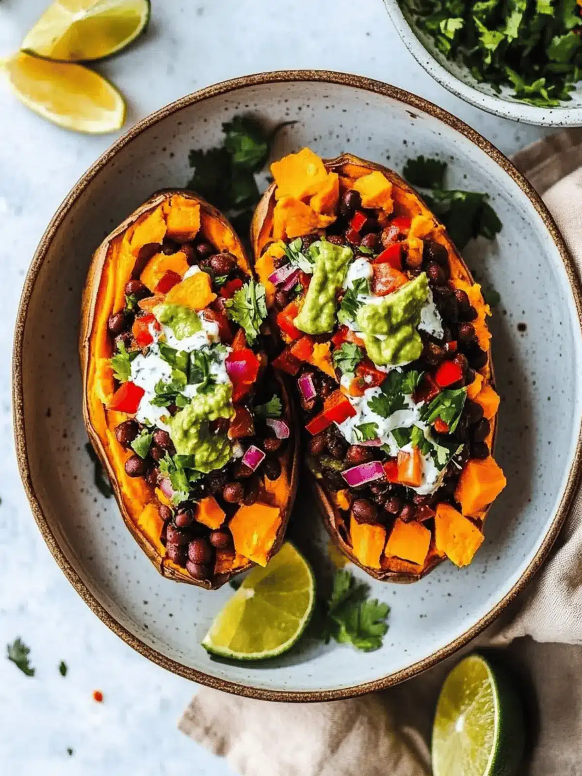 Black Bean Stuffed Sweet Potatoes (Vegan)