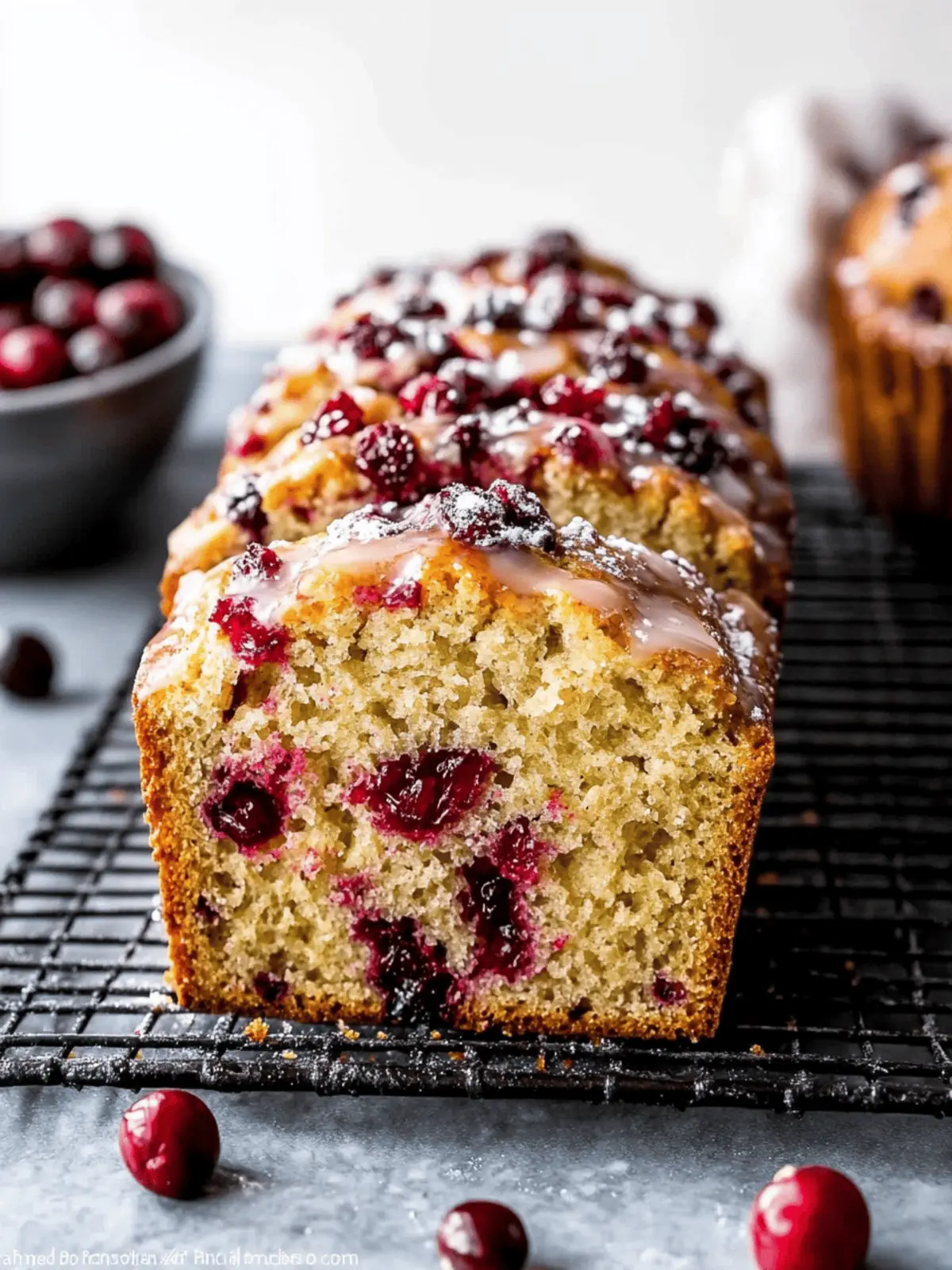 Orange Glazed Cranberry Bread