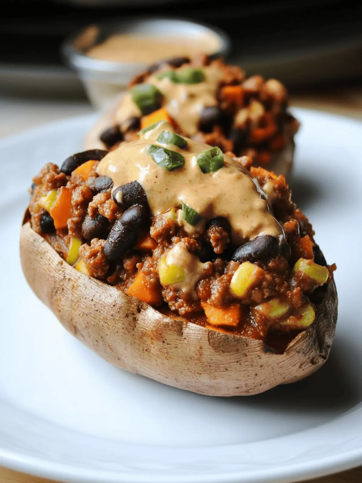 Vegan Chili Stuffed Sweet Potatoes