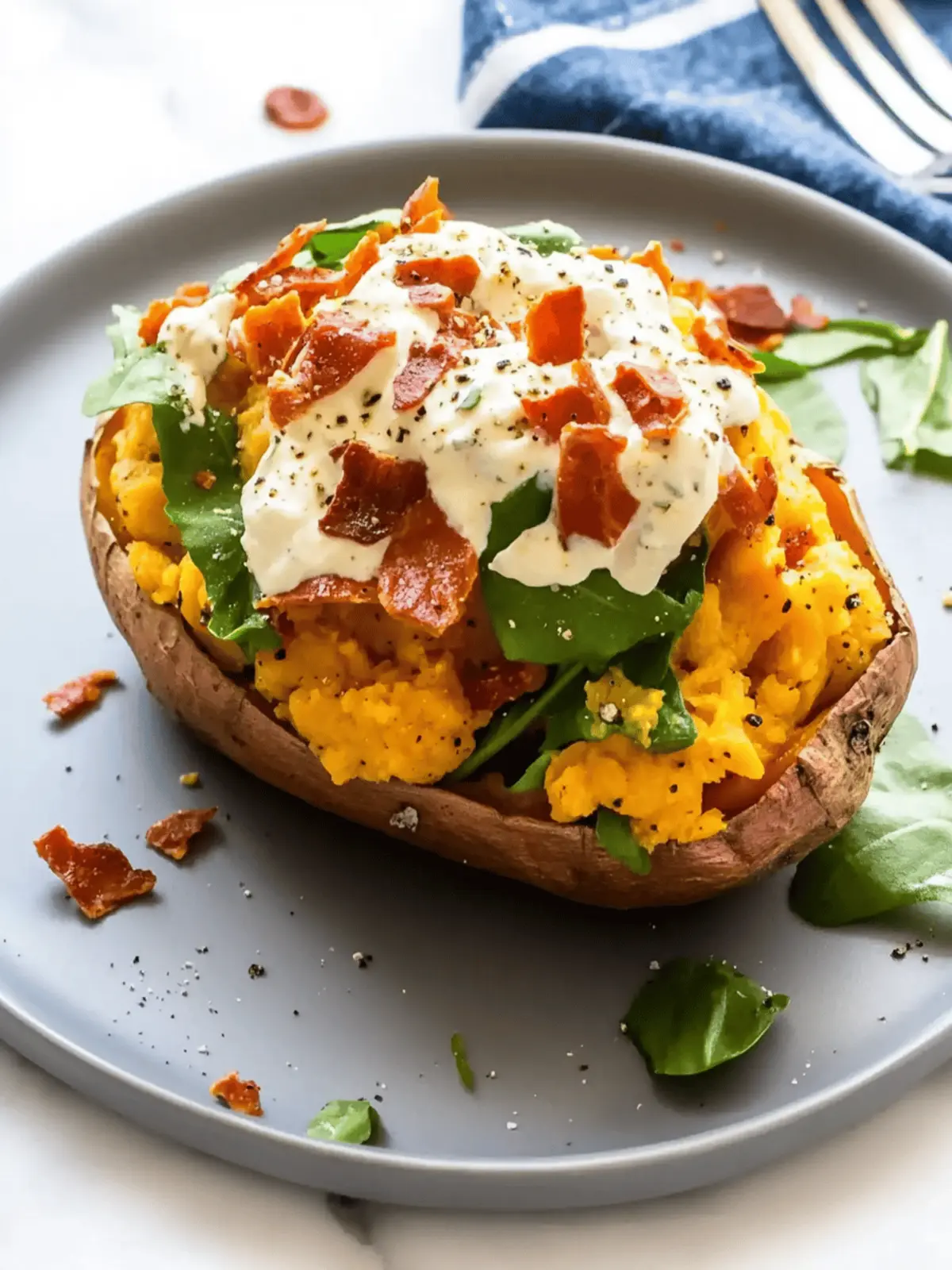 Breakfast Stuffed Sweet Potato