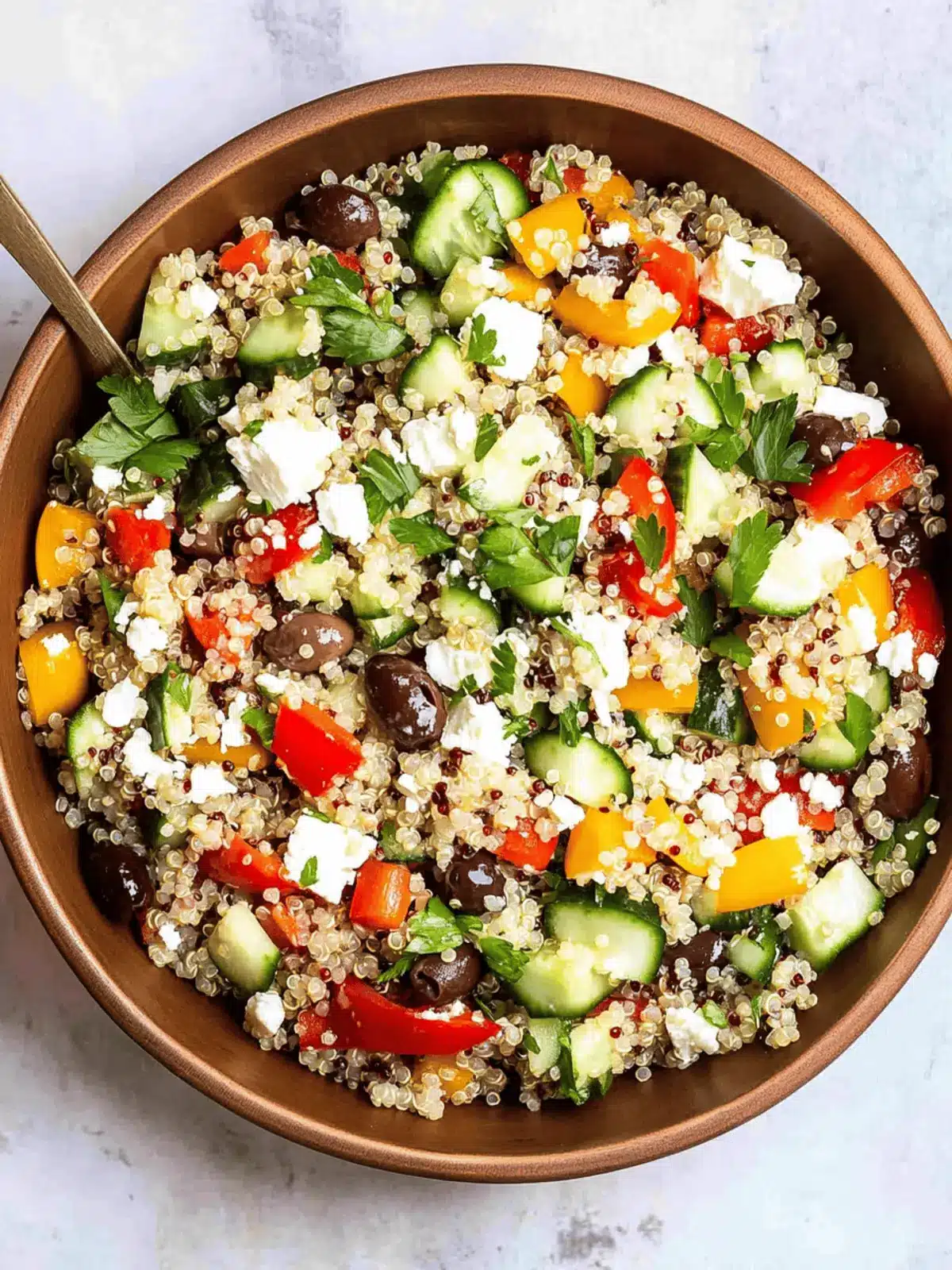 Mediterranean Quinoa Salad with Peppers and Feta Bliss