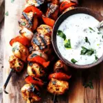 Mediterranean Chicken Kebabs with Garlic Yogurt Sauce