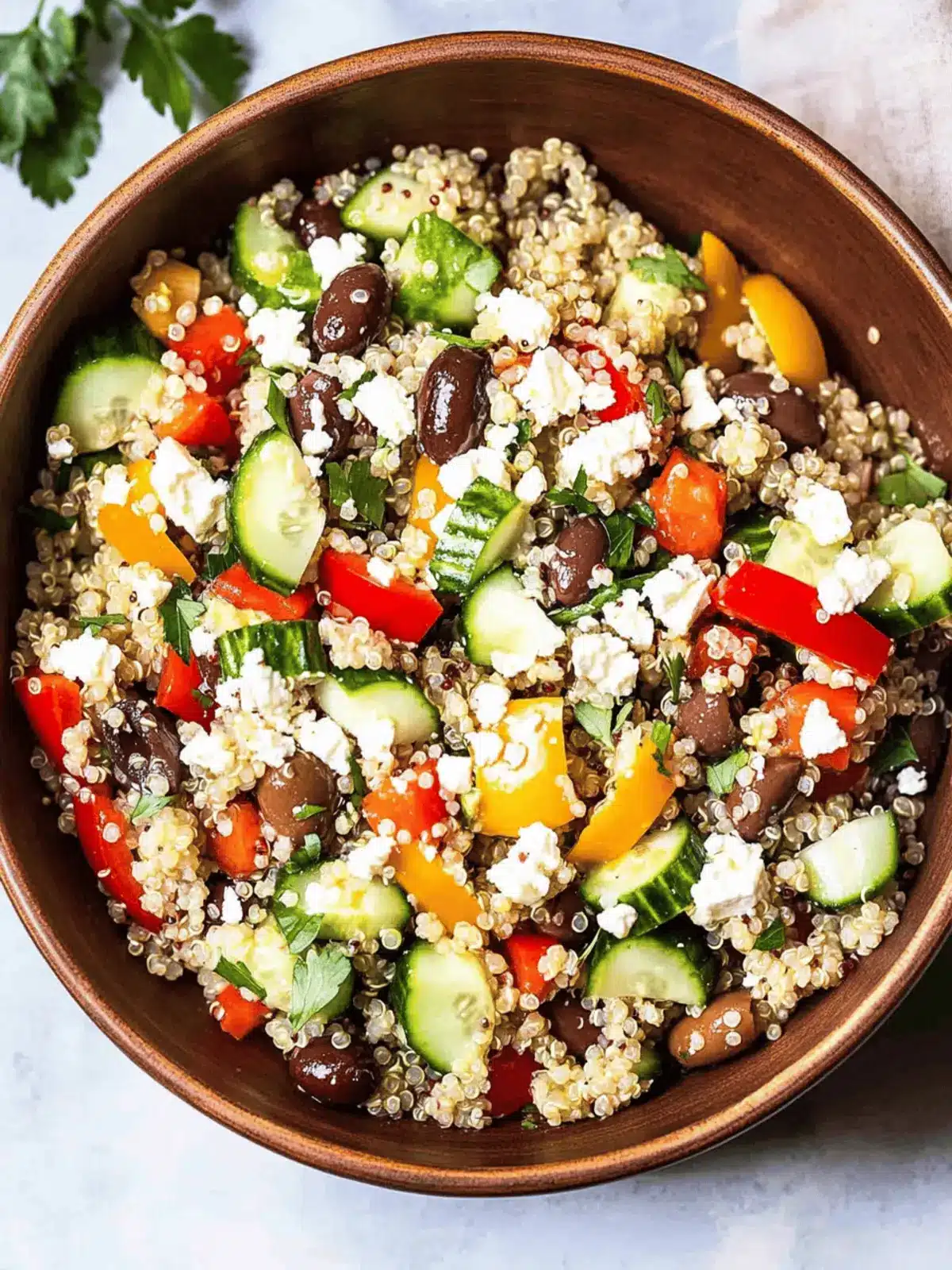 Mediterranean Quinoa Salad with Peppers and Feta Bliss