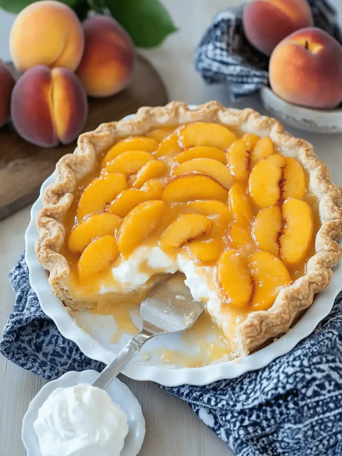 Fresh Peach Pie with Cream Cheese Filling
