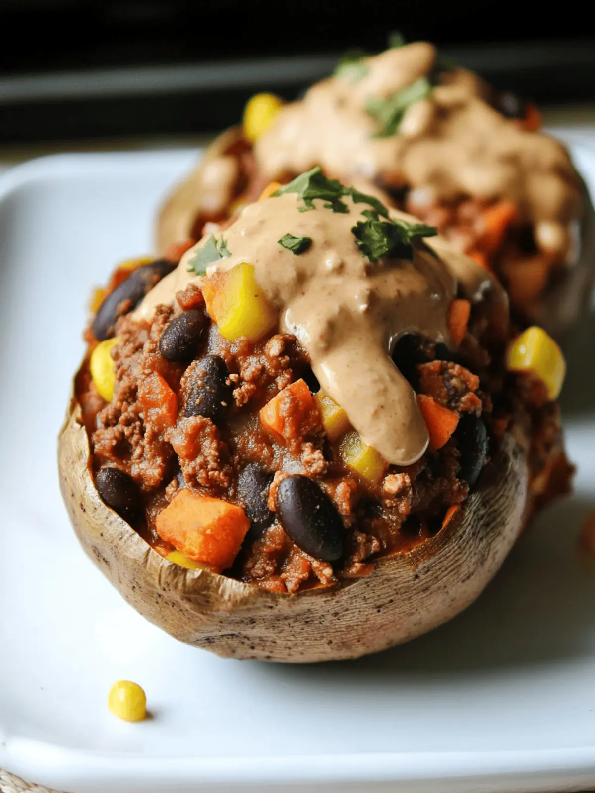 Vegan Chili Stuffed Sweet Potatoes
