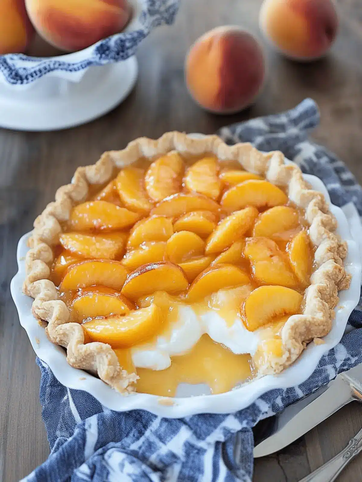 Irresistible Fresh Peach Pie with Cream Cheese Filling Delight