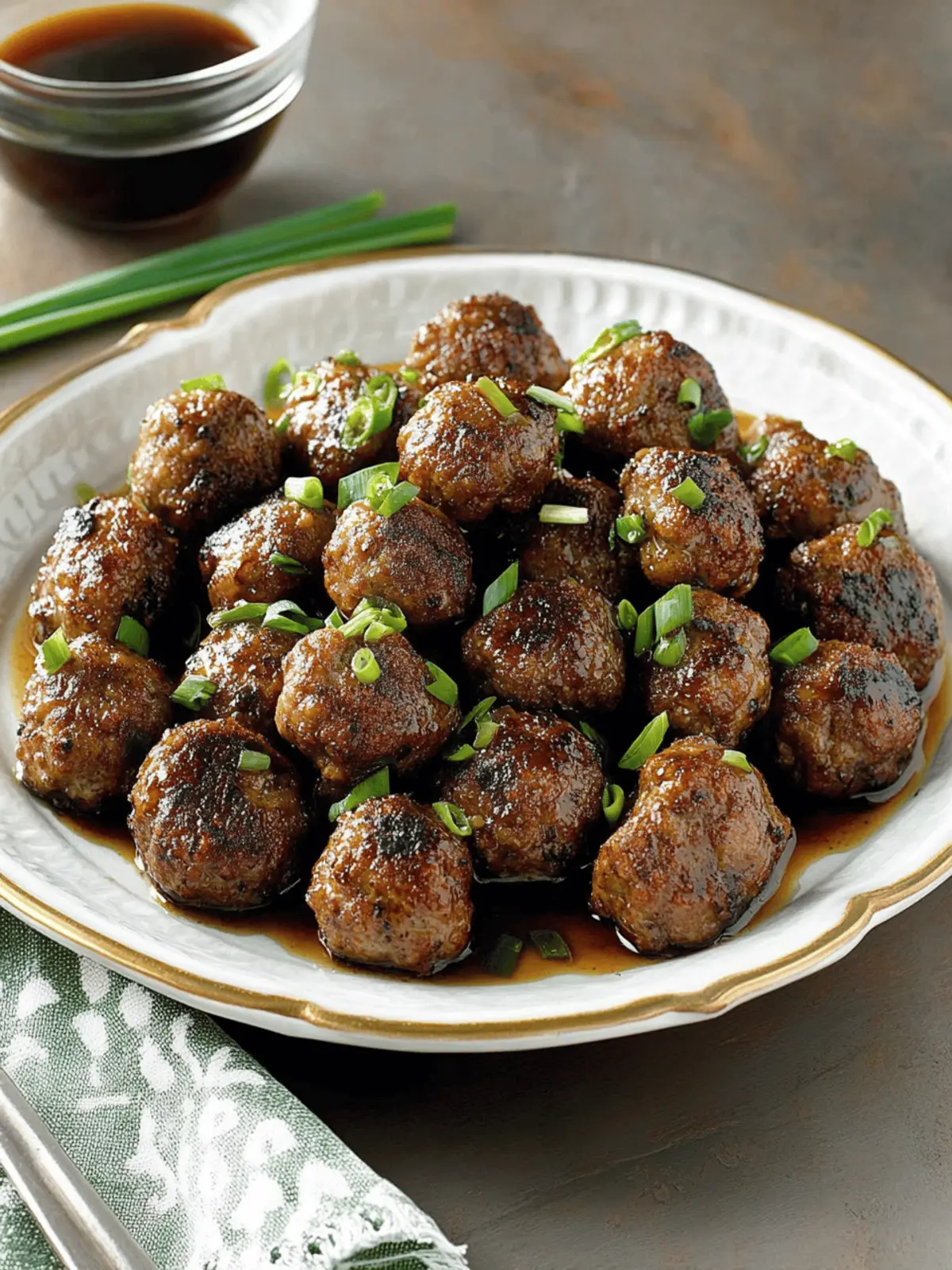 Scallion Meatballs With Soy-Ginger Glaze