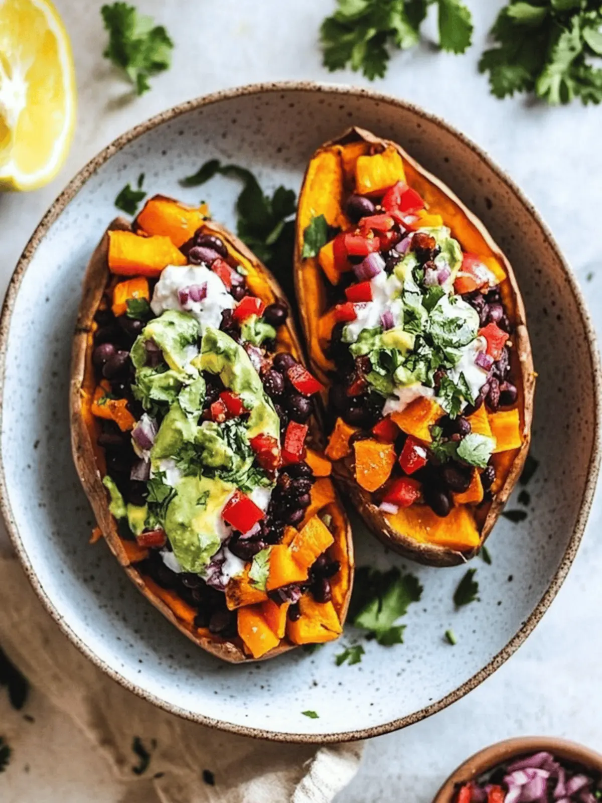 Black Bean Stuffed Sweet Potatoes (Vegan)