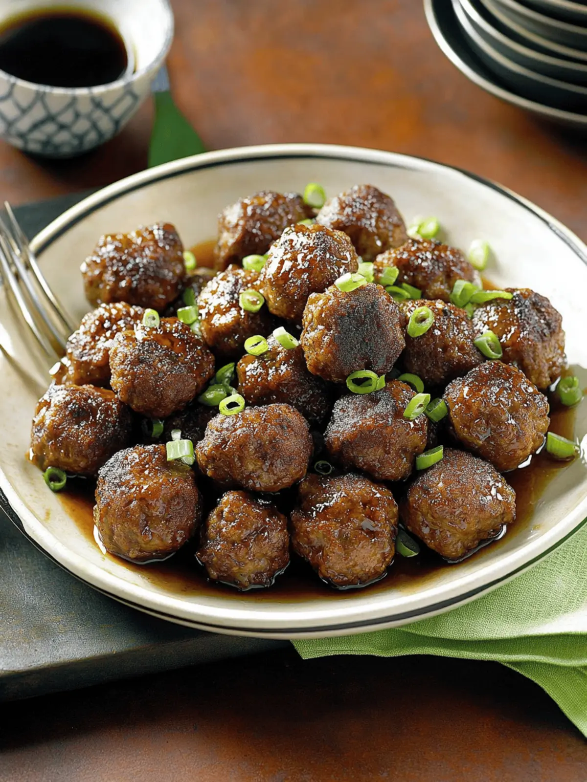 Scallion Meatballs With Soy-Ginger Glaze