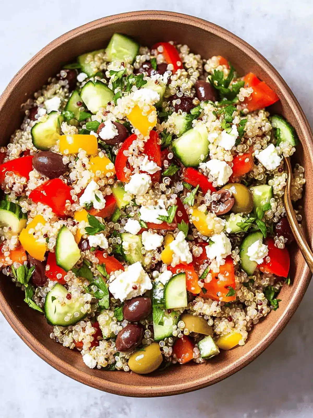 Mediterranean Quinoa Salad with Peppers and Feta Bliss