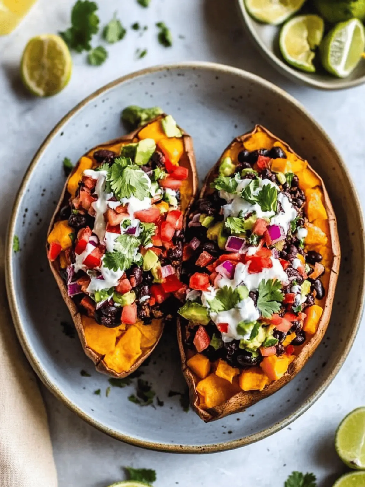 Black Bean Stuffed Sweet Potatoes (Vegan)