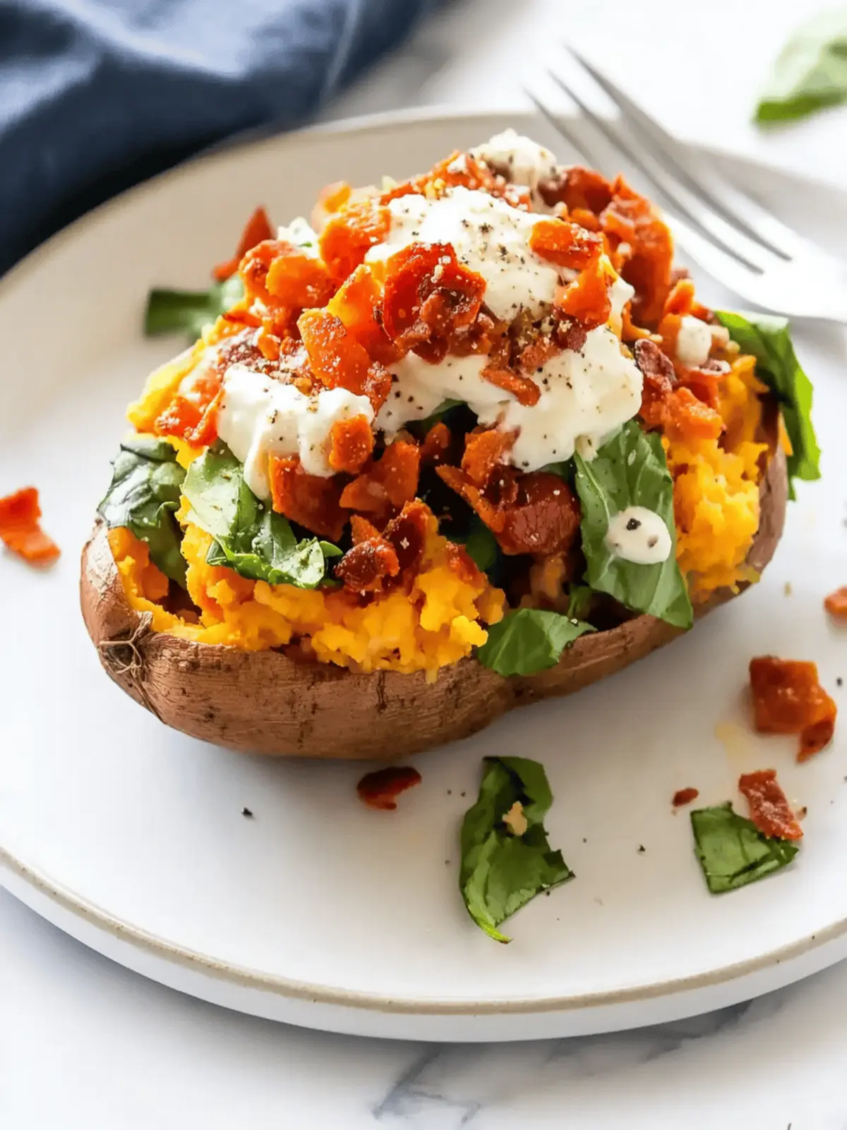 Breakfast Stuffed Sweet Potato