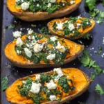 Spinach and Feta Stuffed Sweet Potatoes