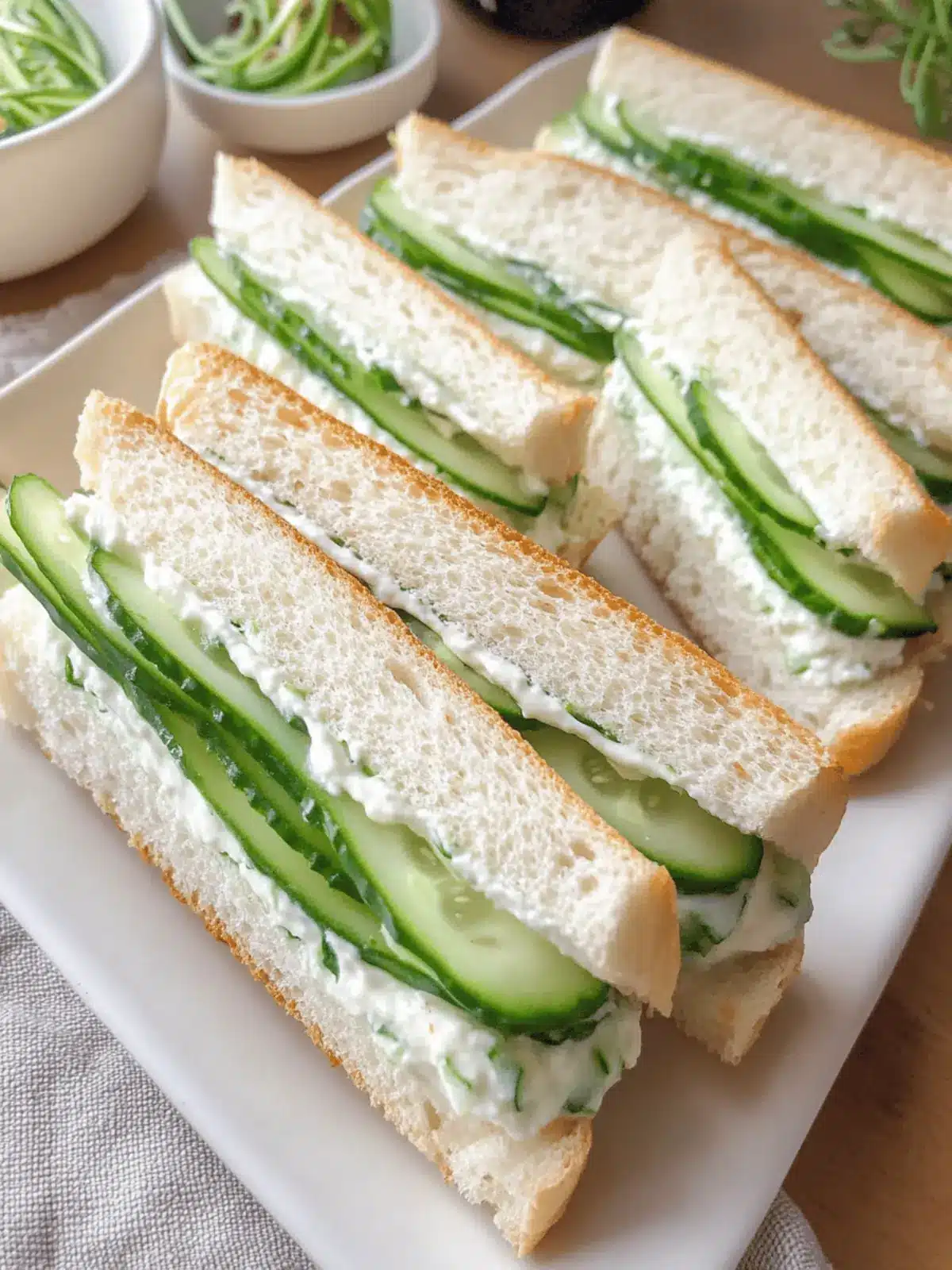 Cucumber Cream Cheese Sandwiches: A Light Refreshing Treat