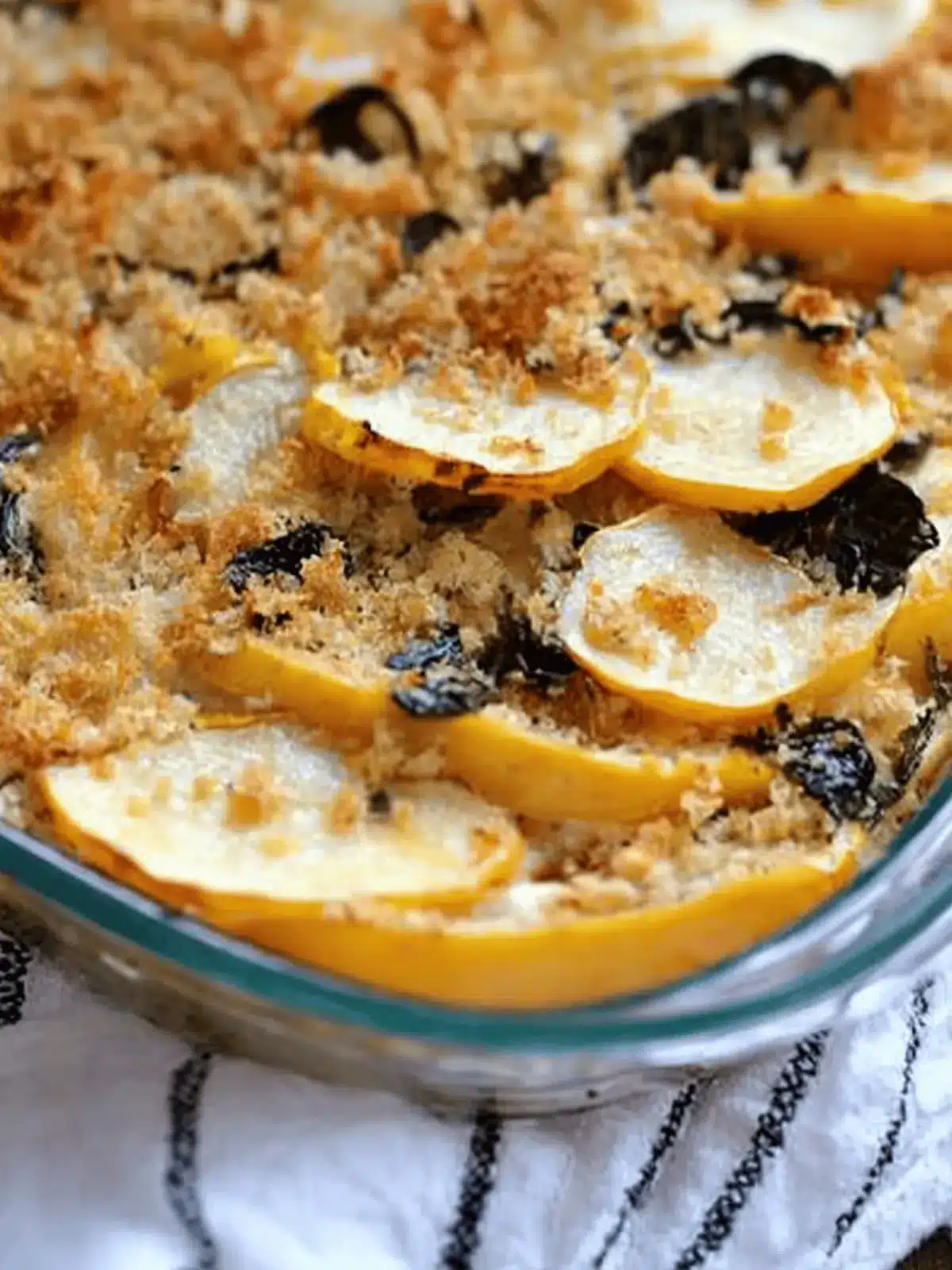 Delicious Pattypan Squash Bake with Basil and Crunchy Topping