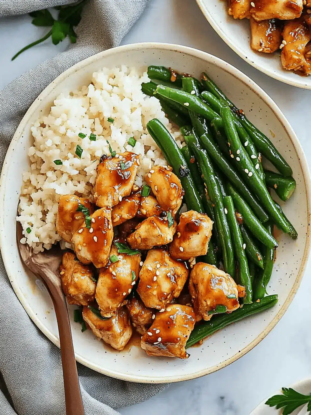 Honey Garlic Chicken and Green Beans