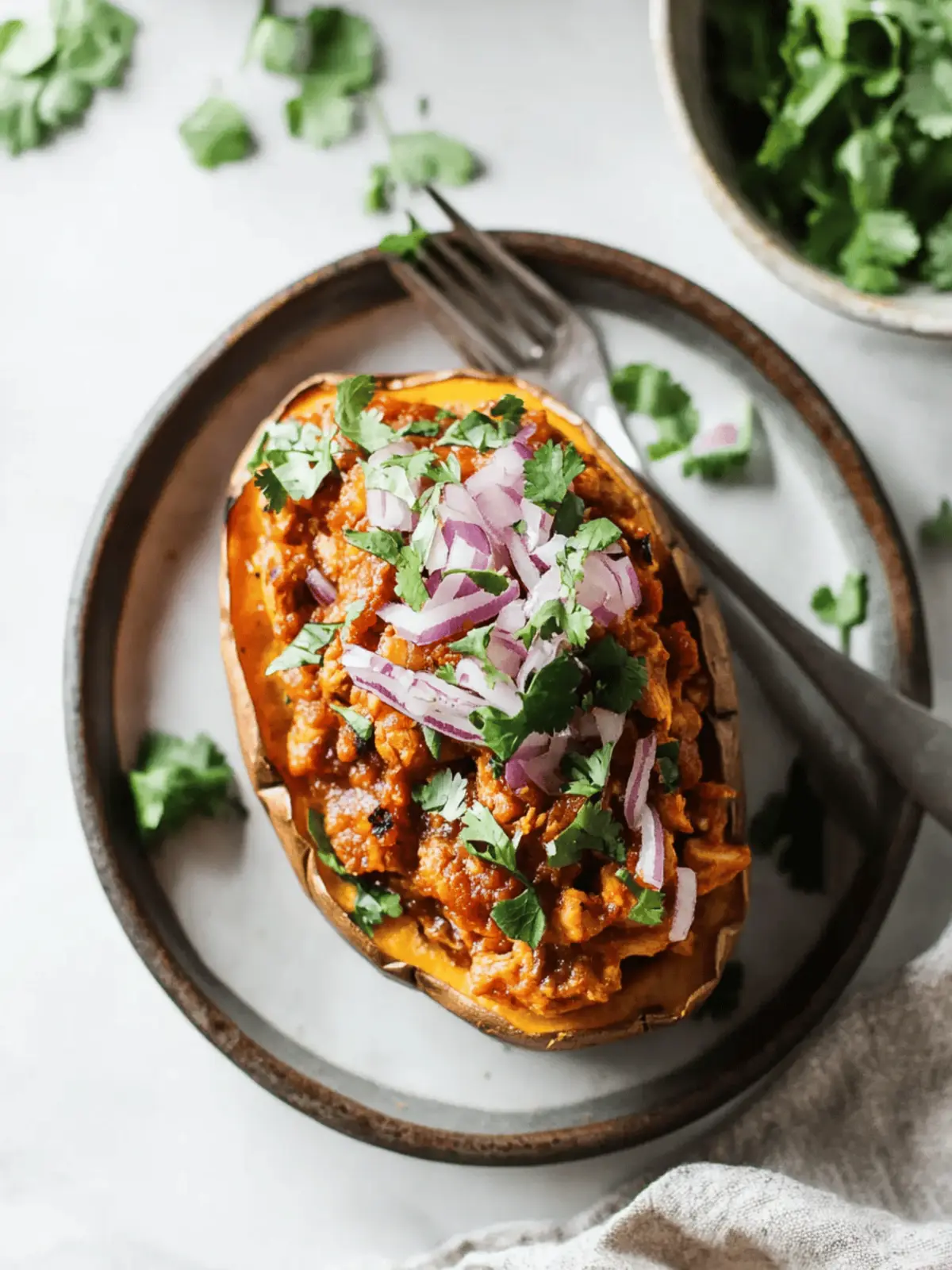 BBQ Chicken Stuffed Sweet Potatoes